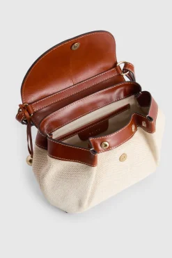 Alana Leather Canvas Crossbody Bag