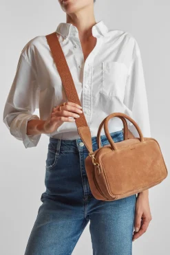 Charli Leather Suede Bowling Bag