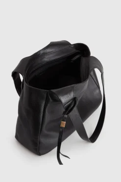 Clara Leather Charm Tote Bag
