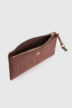 Croc Suede Zip Pouch Wallet