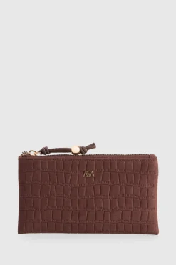 Croc Suede Zip Pouch Wallet