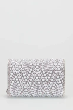 Diamante & Pearl Clutch Bag