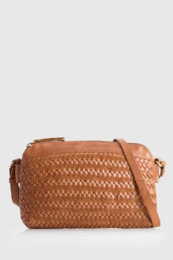 Elise Leather Weave Crossbody Bag