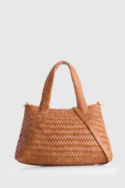 Elise Leather Weave Shopper Bag