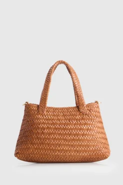 Elise Leather Weave Shopper Bag