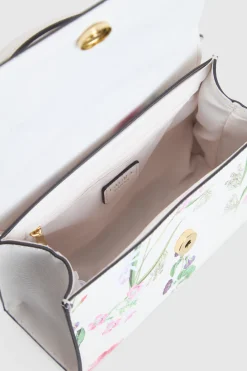Iris Floral Top Handle Bag