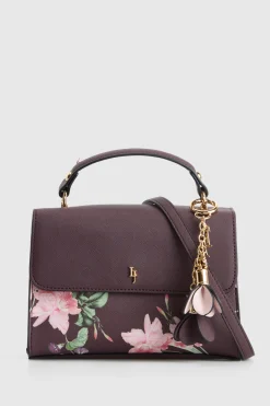 Iris Floral Top Handle Bag