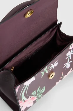 Iris Floral Top Handle Bag