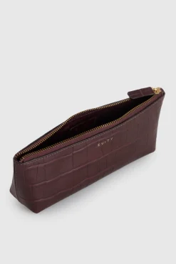 Lila Croc Emboss Pencil Case