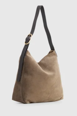 Malia Leather Suede Hobo Bag