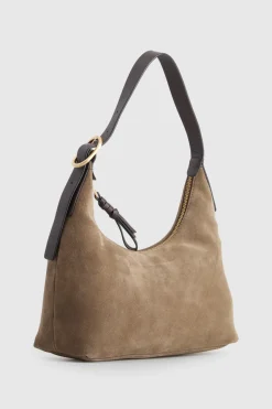 Malia Leather Suede Hobo Bag