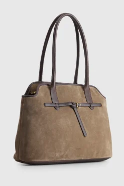 Malia Leather Suede Tote Bag