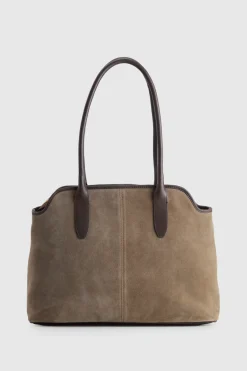 Malia Leather Suede Tote Bag