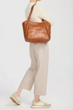 Maya Leather Buckle Tote Bag