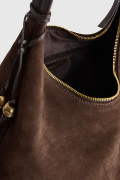 Nina Leather Suede Hobo Bag