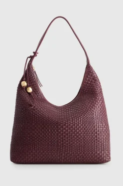 Nina Leather Weave Hobo Bag