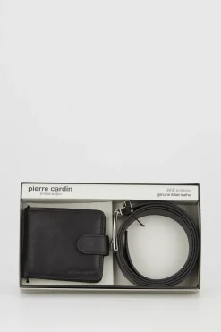 PC RFID Leather Wallet & Belt Gift Set