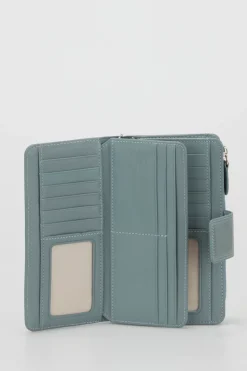 RFID Leather Zip Around Wallet