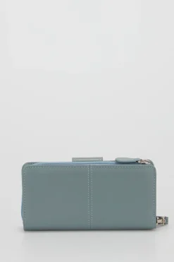 RFID Leather Zip Around Wallet