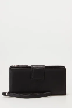 RFID Leather Zip Around Wallet