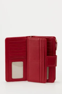 RFID Leather Zip Around Wallet