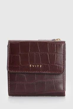RFID Lila Croc Emboss Lea Wallet